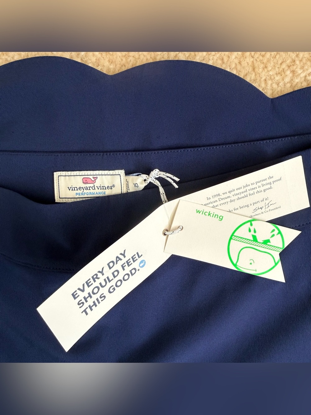 Vineyard Vines Navy Blue Scalloped Athletic Skort womens size 10 NEW WITH TAGS - Picture 6 of 12